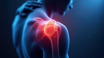 Shoulder muscle pain x-ray concept, medical treatment, rehabilitation and injury concept. 
