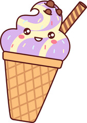 Ice Cream Cone Kawaii Mascot