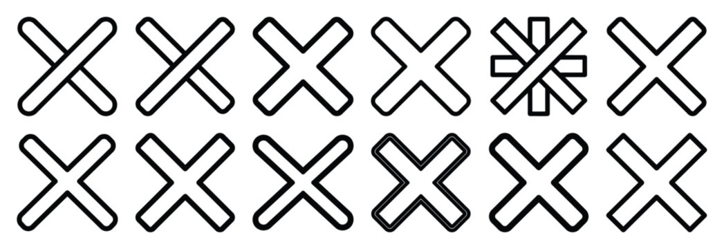 cross anticipation Outline Icon Set. Maundy Thursday line art icons - Powered by Adobe