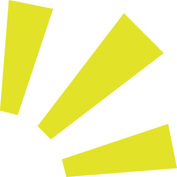 驚きや強調を表す黄色い3本線のあしらい