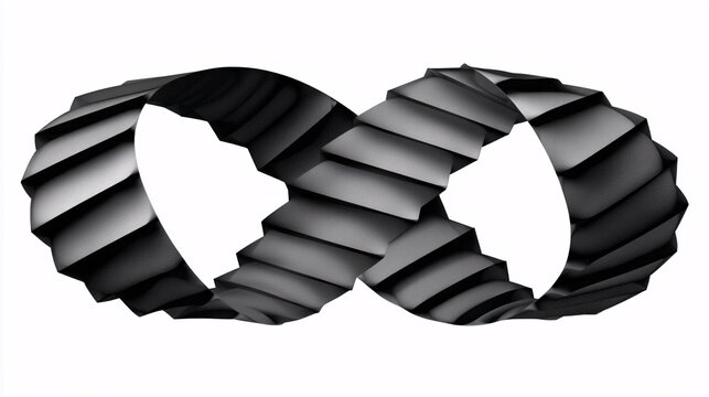 illustration of a Mobius strip rendered with soft shadows and subtle gradients, highlighting its one-sided surface and infinite path for use in abstract and educational designs. mobius, strip, 