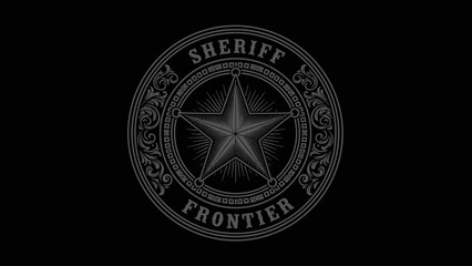 Sheriff Frontier Emblem Badge Star Symbol.