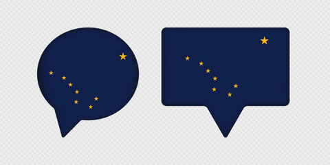 Flag of Alaska State in Speech Bubble.