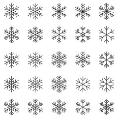 Large Minimalist Snowflake Crystal Shapes Design Set