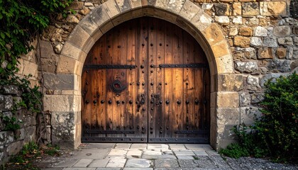 Majestic Medieval Doorway - A Portal to History and Mystery.