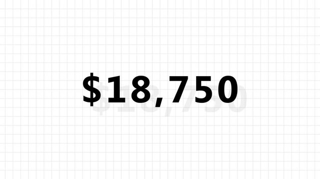 Number counter animation from zero to thirty thousand Doller. Business increase counting dollar animation. Dollar counting from 0 to 30 thousand Doller animation.