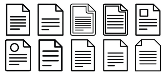 health report file medical health care outline icon set, line art minimal design