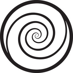 Fototapeta premium Mystical sacred spiral circle silhouette featuring a balanced geometric spiral symbol.