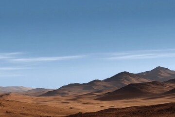 Naklejka premium Desert landscape with mountains and valleys