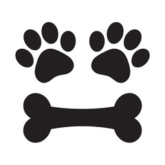 Pet Logo with Dog Paw Prints and Stylized Bone &ndash; Branding for Veterinary, Animal Care, or Pet Services