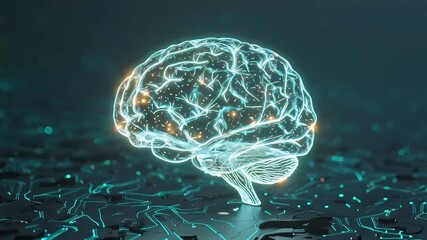 3D illustration of human brain anatomy in blue medical neurology system showing neuron network and MRI technology scan result for health science and radiology research - Powered by Adobe