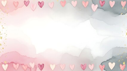 Delicate heart garland on soft background