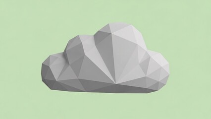 Geometric cloud illustration on light green background for design projects