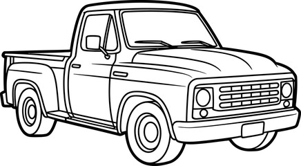 Black and white vintage pickup truck transportation