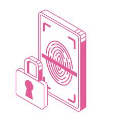 biometric security isometric illustration