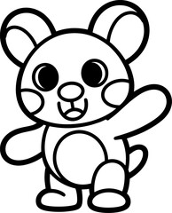 Cute cartoon bear with big ears and smile