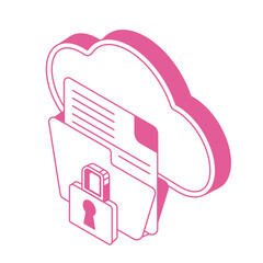 cloud storage security isometric illustration