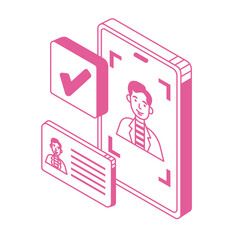 account authentication isometric illustration