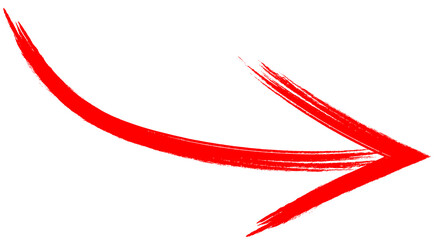 Dynamic Red Brush Stroke Arrow isolated on white