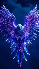 Mystical Phoenix Rising in Purple Hues