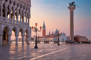 Venice, Italy. Cityscape image of St. Mark's square in Venice, Italy at beautiful spring sunrise.