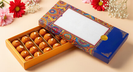 Traditional Indian Motichoor Laddoo Box for Festive Celebrations