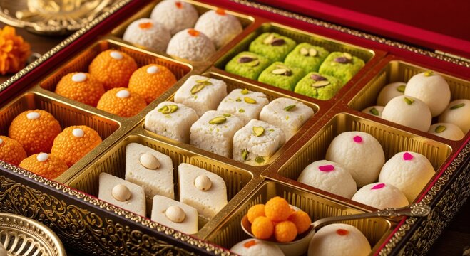 Assorted Indian Sweets Mithai Box for Festive Occasions