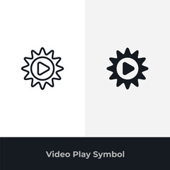 Play button sunburst icon representing creative media and content launch