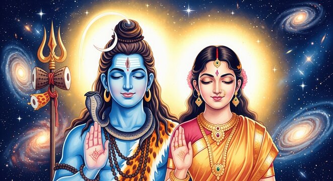 Shiv Parvati Hindu Devotional Wallpaper