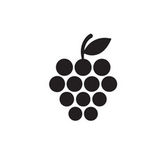 Grape Vector Illustration &ndash; Fresh Fruit Silhouette Icon
