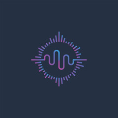 Fototapeta premium Vibrant soundwave encircled by radiant pulses