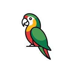 create a vector style simple parroat  white background.
