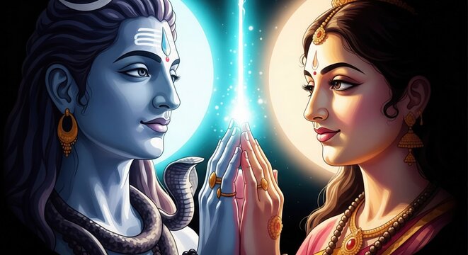 Shiv Parvati Hindu Devotional Wallpaper