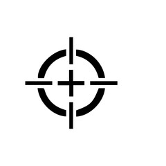 minimalist black crosshair target isolated icon.