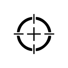 minimalist black crosshair target isolated icon.