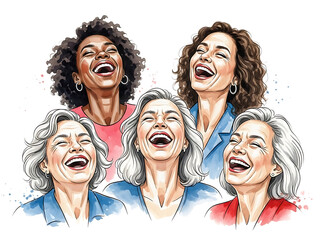 Women of different ages laughing together
