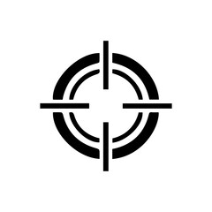 minimalist black crosshair target isolated icon.