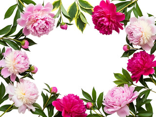 Delicate peony frame