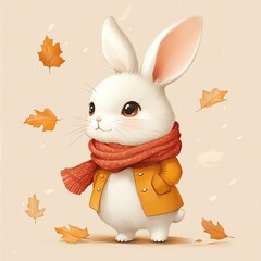 Cute bunny holding a carrot for Easter celebration