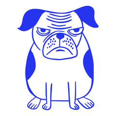 Sitting Grumpy Dog Doodle