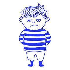 Standing Sad Boy Doodle