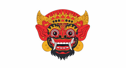 Balinese Barong Mask Traditional Art and Culture.