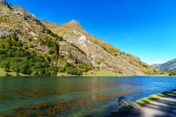Wonderful altitude lake of Lac d'Estaing in the Lavedan, Hautes-Pyrenees, France.