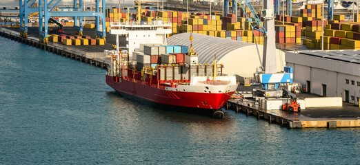 Industrial and cruise port of Naples in Italy