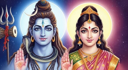 Shiv Parvati Hindu Devotional Background