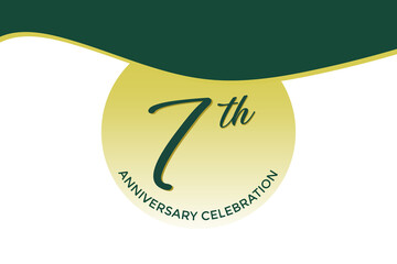 7th anniversary celebration with green design on white background