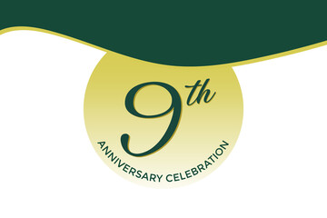 9th anniversary celebration with green design on white background