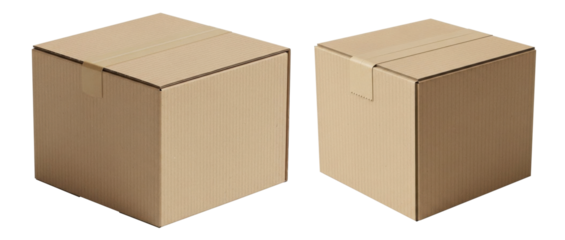 Small Parcel Cardboard Box Isolated on Transparent Background