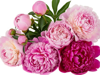 Delicate pink peonies in full bloom