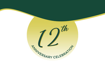 12th anniversary celebration with green design on white background
